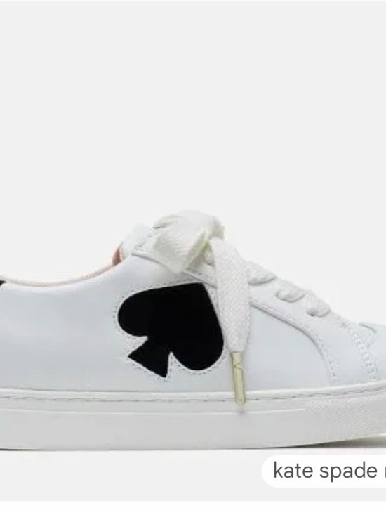 kate spade Shoes - Kate Spade Women’s White Leather Sneakers with Black Spade Accent